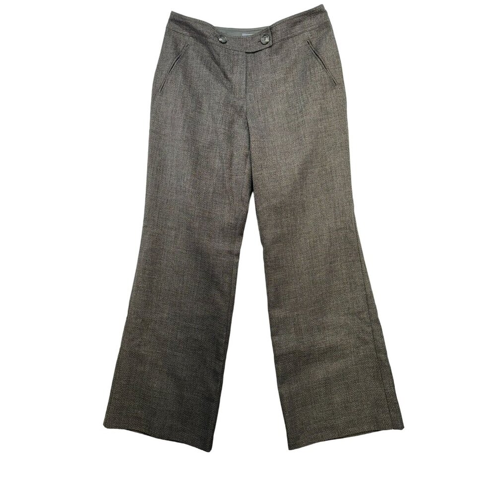 J. Jill Womens Herringbone Trousers Pants Size Brown 10 Career